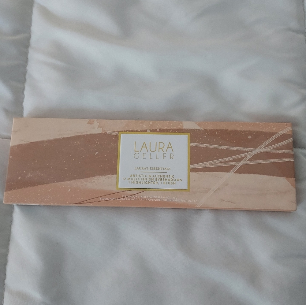 New and unopened Laura Geller essentials, 12 eyeshadow, 1 highlighter, 1 blush